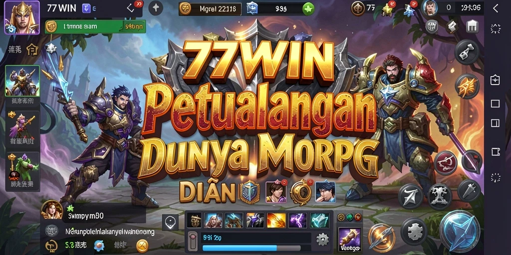 Screenshot gameplay <strong>77WIN</strong> yang menunjukkan pertempuran seru dalam dunia MMORPG.