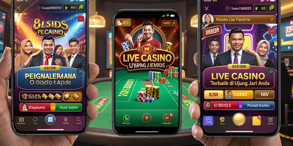 Tampilan gameplay Live Casino yang mendebarkan di aplikasi 888IDR.