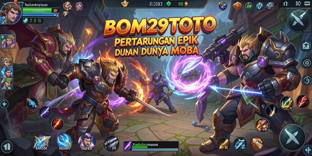 Tangkapan layar menampilkan aksi seru gameplay MOBA.