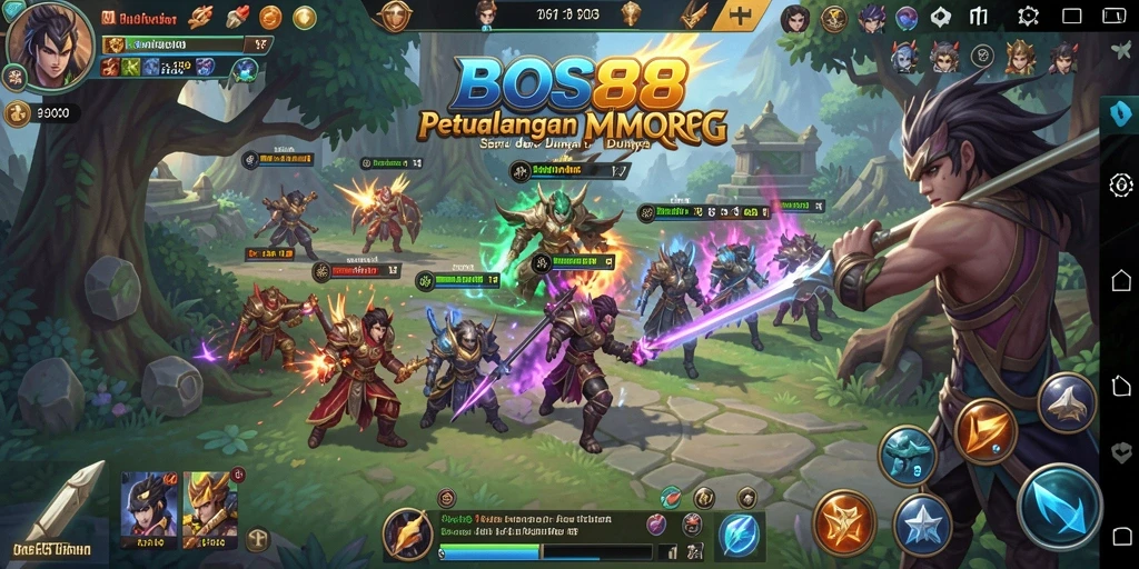Screenshot dari gameplay seru di <strong>BOS88</strong> menunjukkan peperangan epik.