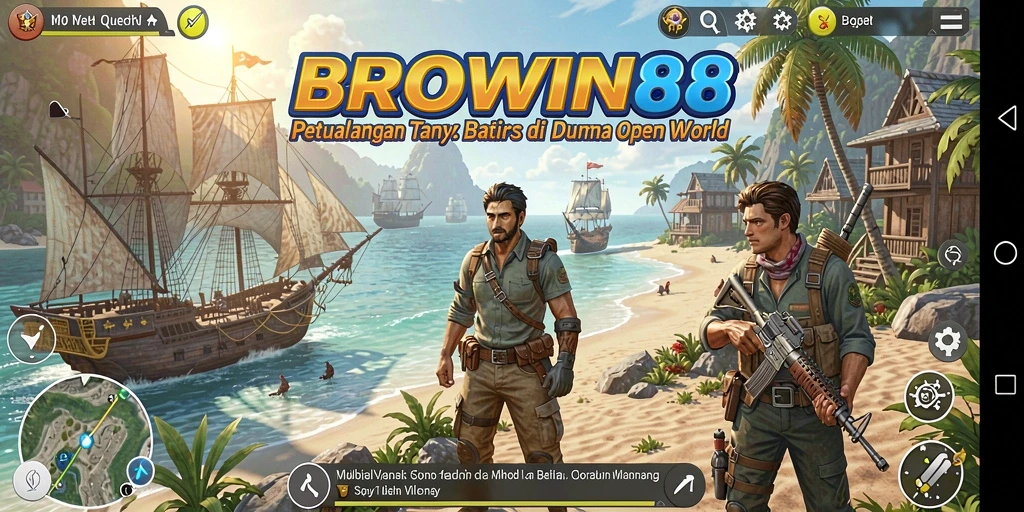 Tampilan gameplay menampilkan dunia terbuka yang luas dan fantastis.