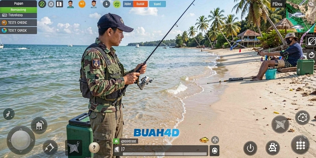 Gameplay seru BUAH4D yang menampilkan pengalaman memancing.