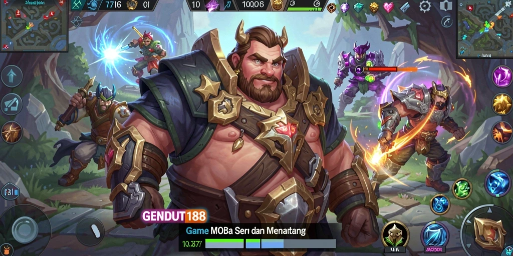 Screenshot GENDUT188 menampilkan aksi seru di arena MOBA.