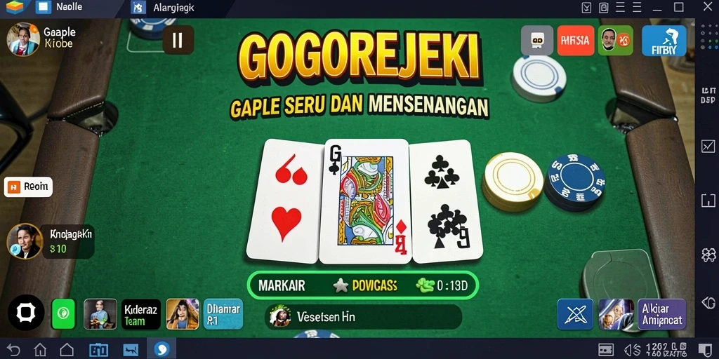 Screenshot GOGOREJEKI menampilkan gameplay seru Gaple yang mengasyikkan.
