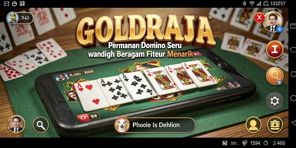Tampilan gameplay seru dari permainan Domino di GOLDRAJA.