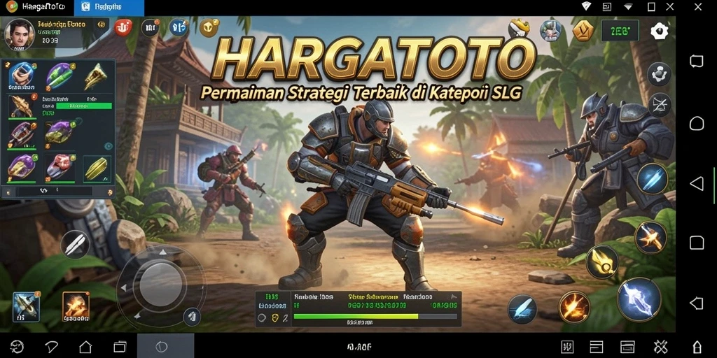 Screenshot HARGATOTO menampilkan pertempuran seru dalam gameplay strategi.