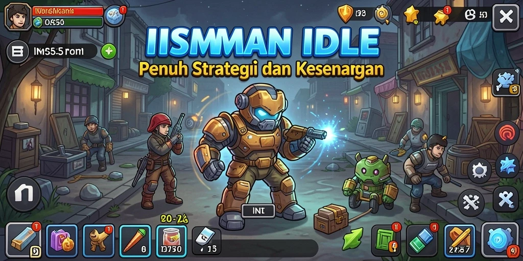 Tampilan gameplay INS55 dalam mode Idle yang menarik dan interaktif.