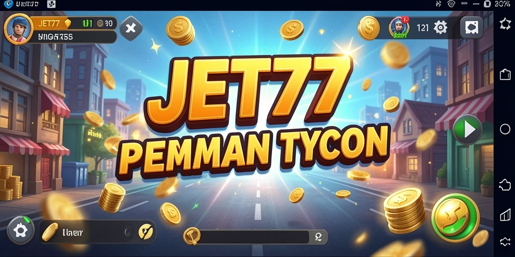 Screenshot gameplay JET77 menampilkan momen seru dari pembangunan bisnis Tycoon.