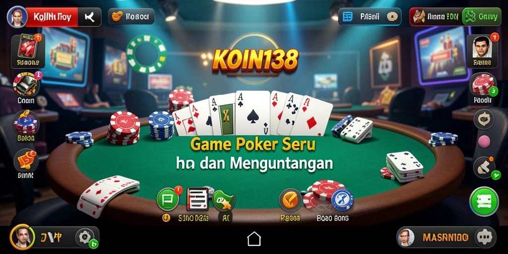 Tampilan gameplay seru dalam aplikasi poker KOIN138.