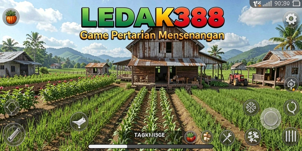 Tampilan gameplay <strong>LEDAK388</strong> yang menunjukkan aktivitas bertani yang seru.
