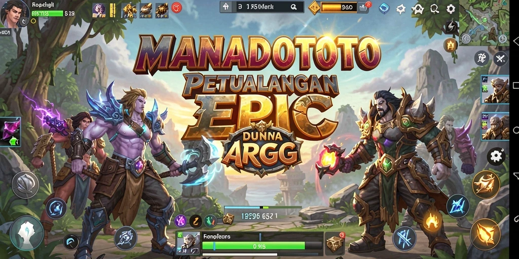 Tampilan gameplay epik dalam dunia penuh petualangan.