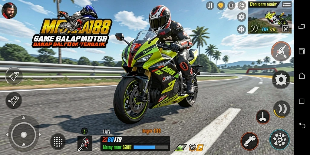 Tampilan gameplay balap motor yang mendebarkan di MENARA188.