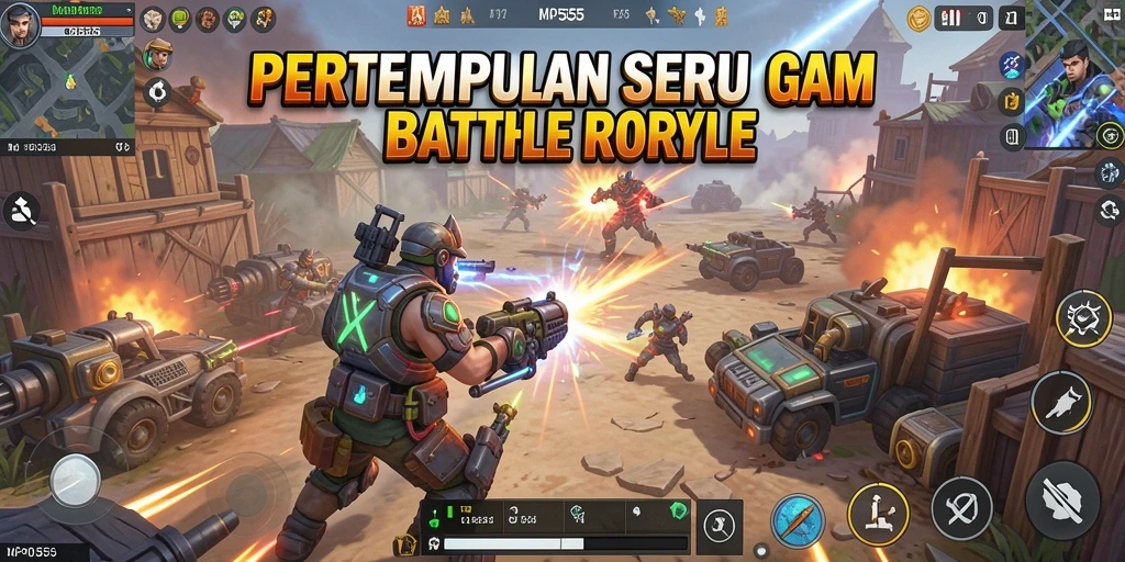 Screenshot menampilkan gameplay seru di arena pertempuran MPO555.