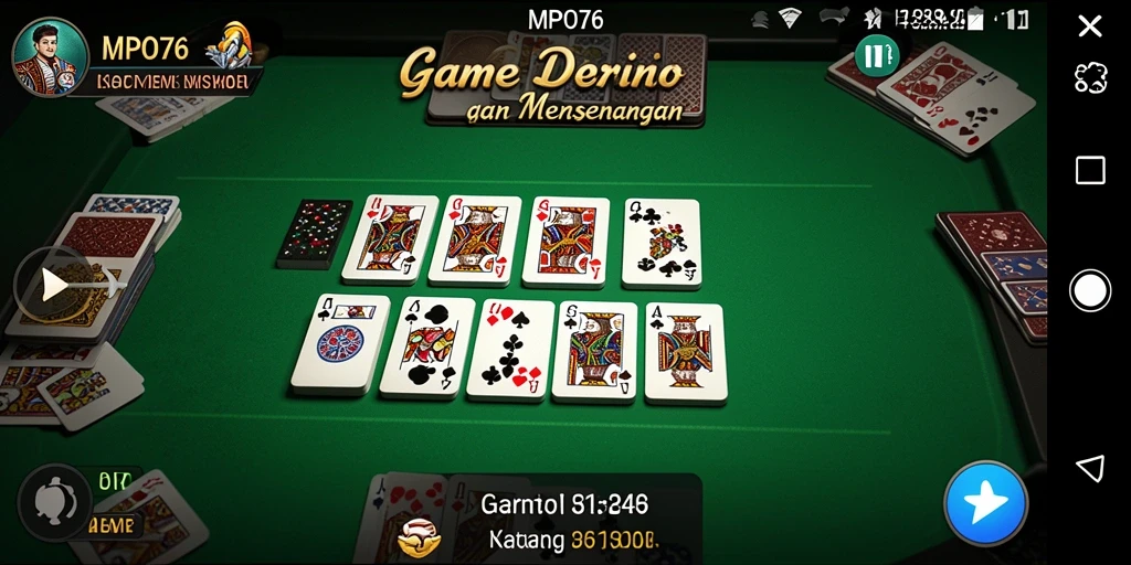 Tampilan menarik dari gameplay domino di MPO76.