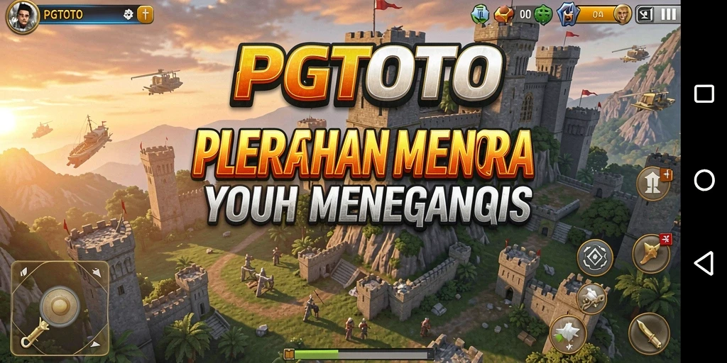 Screenshot gameplay PGTOTO yang menampilkan pertahanan menara yang strategis.