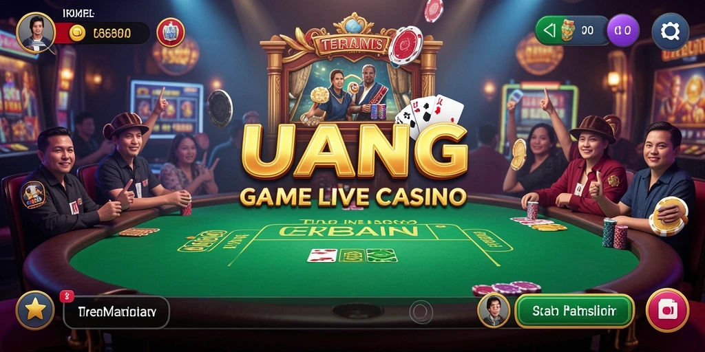 Screenshot UANG yang menunjukkan suasana meja Live Casino yang mendebarkan.