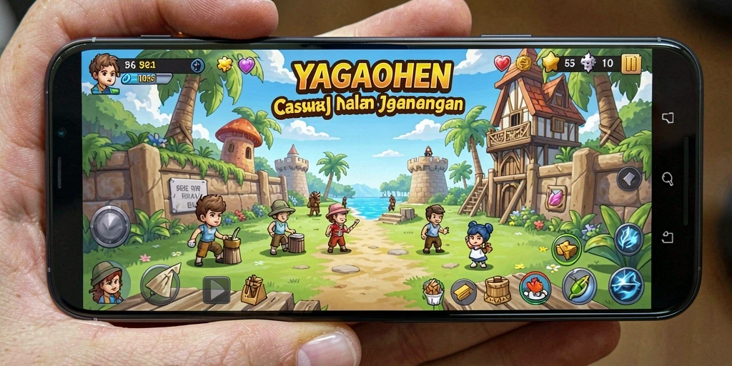 Screenshot gameplay YAGAOHEN yang menunjukkan aksi seru dan karakter menarik.