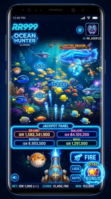 Screenshot utama aplikasi rr999 menunjukkan antarmuka yang user-friendly.